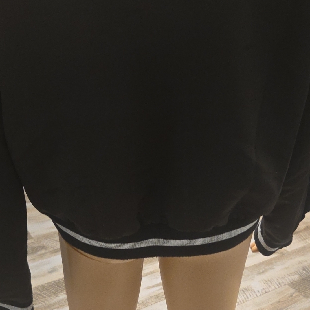 Rachael R Roy Shiny Black Bomber Jacket - Picture 7 of 8